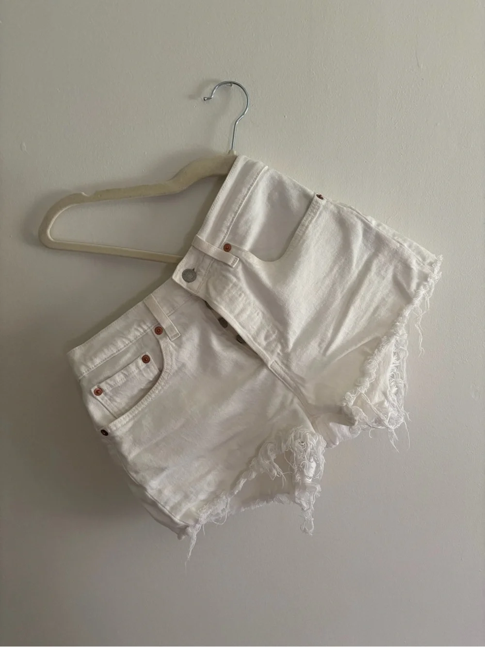 Levi’s 501 White Denim Shorts